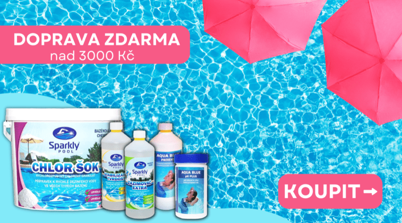 PPC reklamní banner pro eshop bazenek.eu vytvořený Lucií Pszczolkovou zobrazující bazénovou chemii